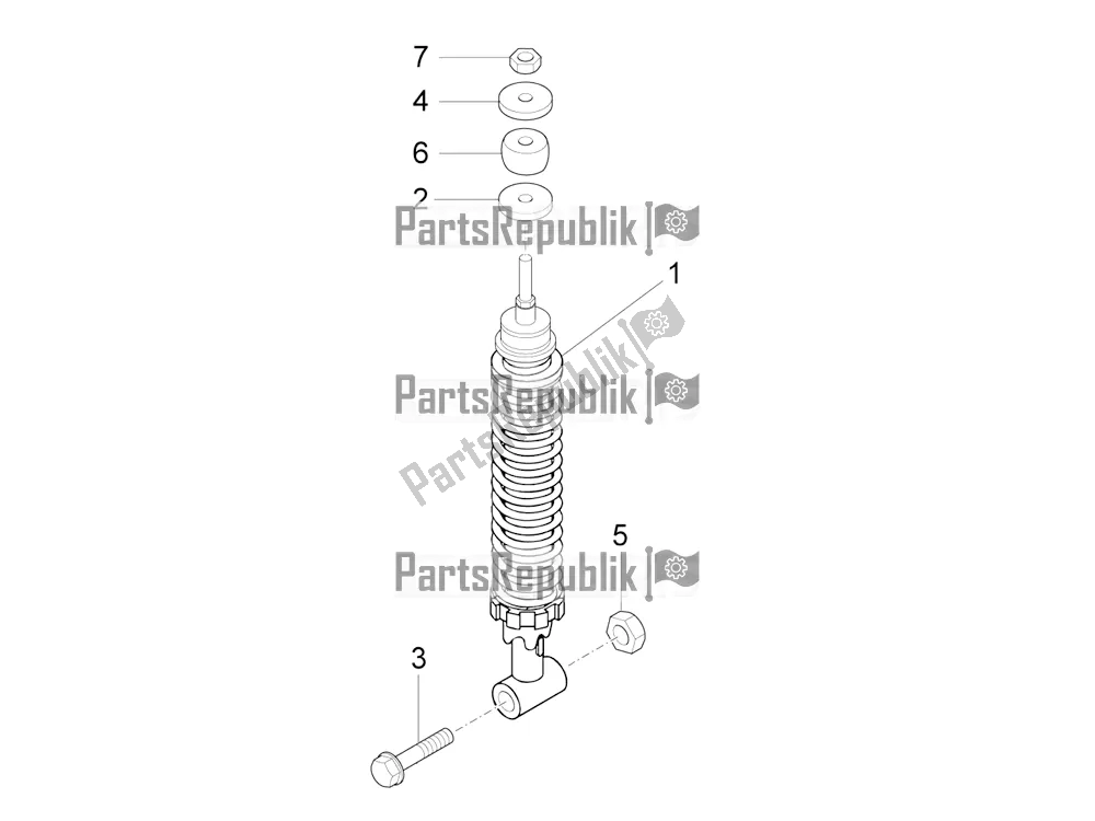 All parts for the Rear Suspension - Shock Absorber/s of the Vespa VX-VXL-SXL 150 4T 3V Apac 2022