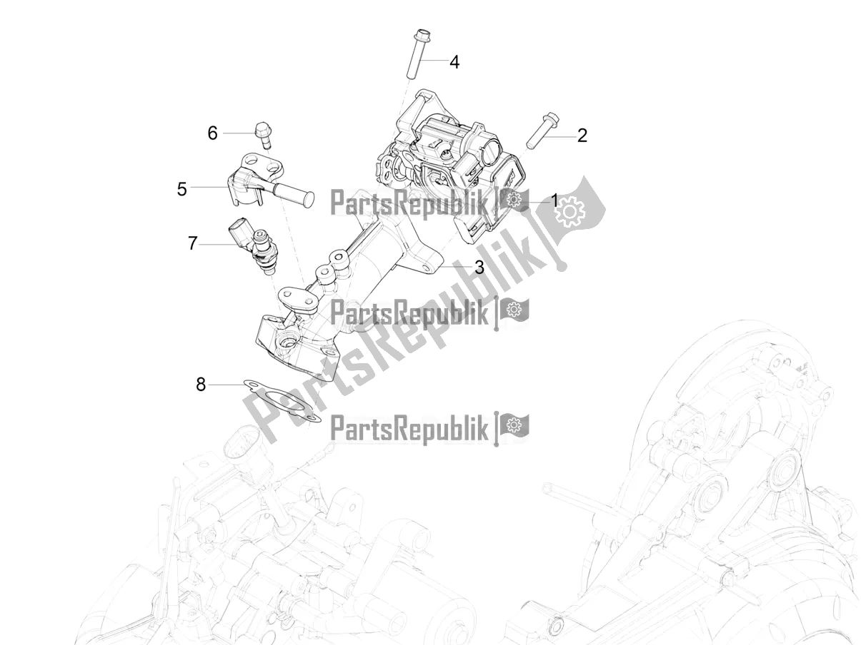 Todas as partes de Throttle Body - Injector - Induction Joint do Vespa VX-VXL-SXL 150 4T 3V Apac 2022