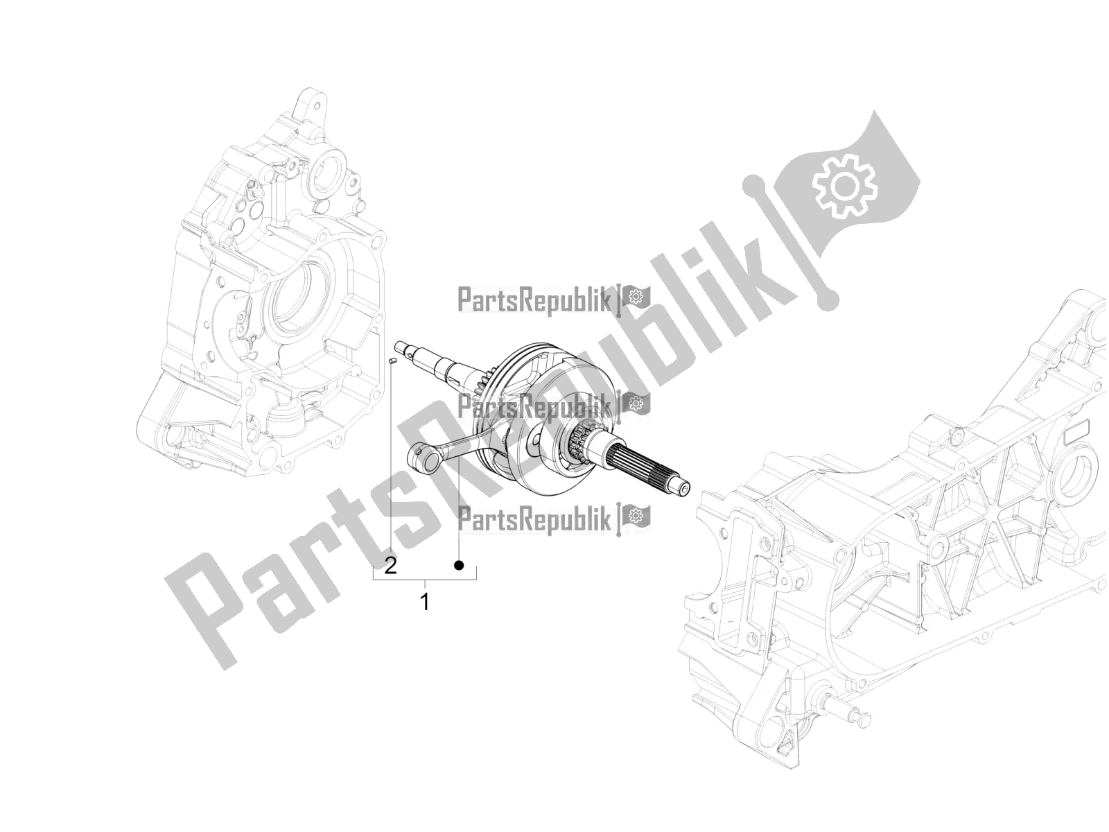 All parts for the Crankshaft of the Vespa VXL 125 4T 3V Apac 2018