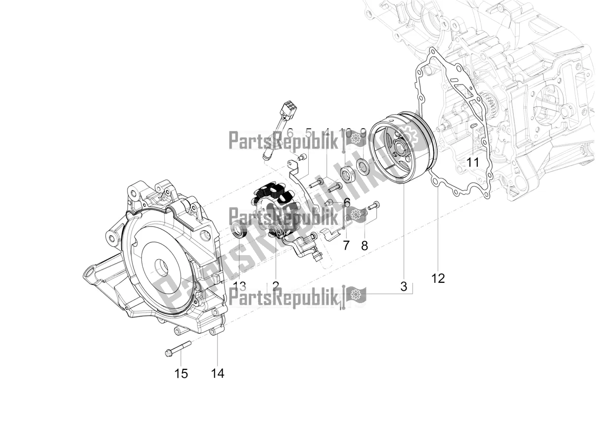 Toutes les pièces pour le Volant Magnéto du Vespa VXL 125 4T 3V Apac 2018