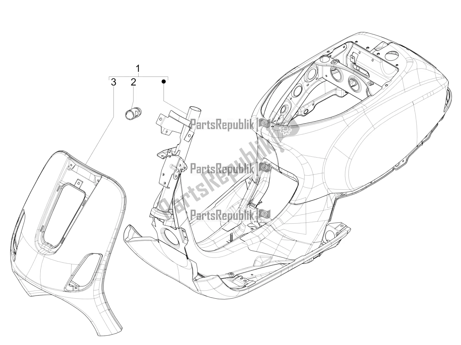 All parts for the Frame/bodywork of the Vespa VXL 125 4T 3V Apac 2018