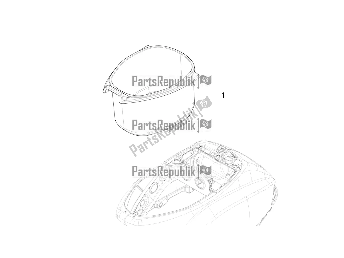 Tutte le parti per il Alloggiamento Casco - Sotto La Sella del Vespa VXL 125 4T 3V Apac 2018
