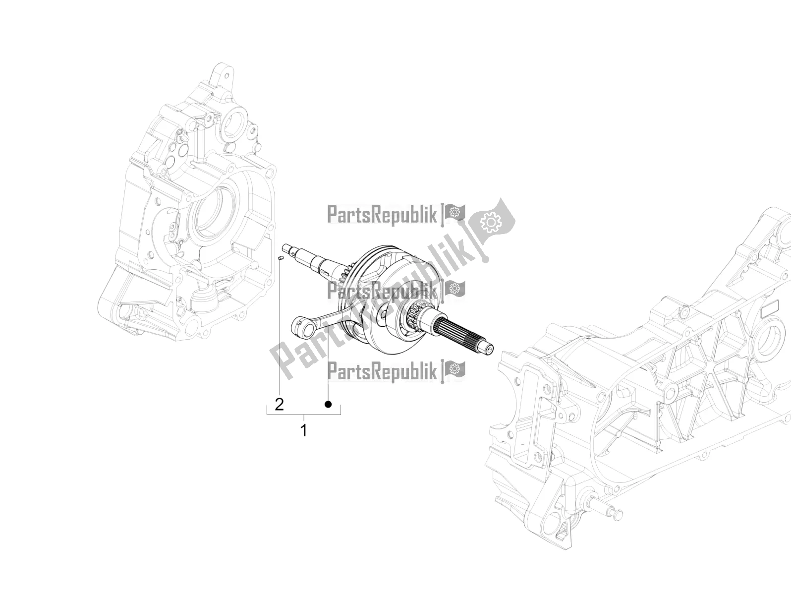 All parts for the Crankshaft of the Vespa VXL 125 4T 3V Apac 2019