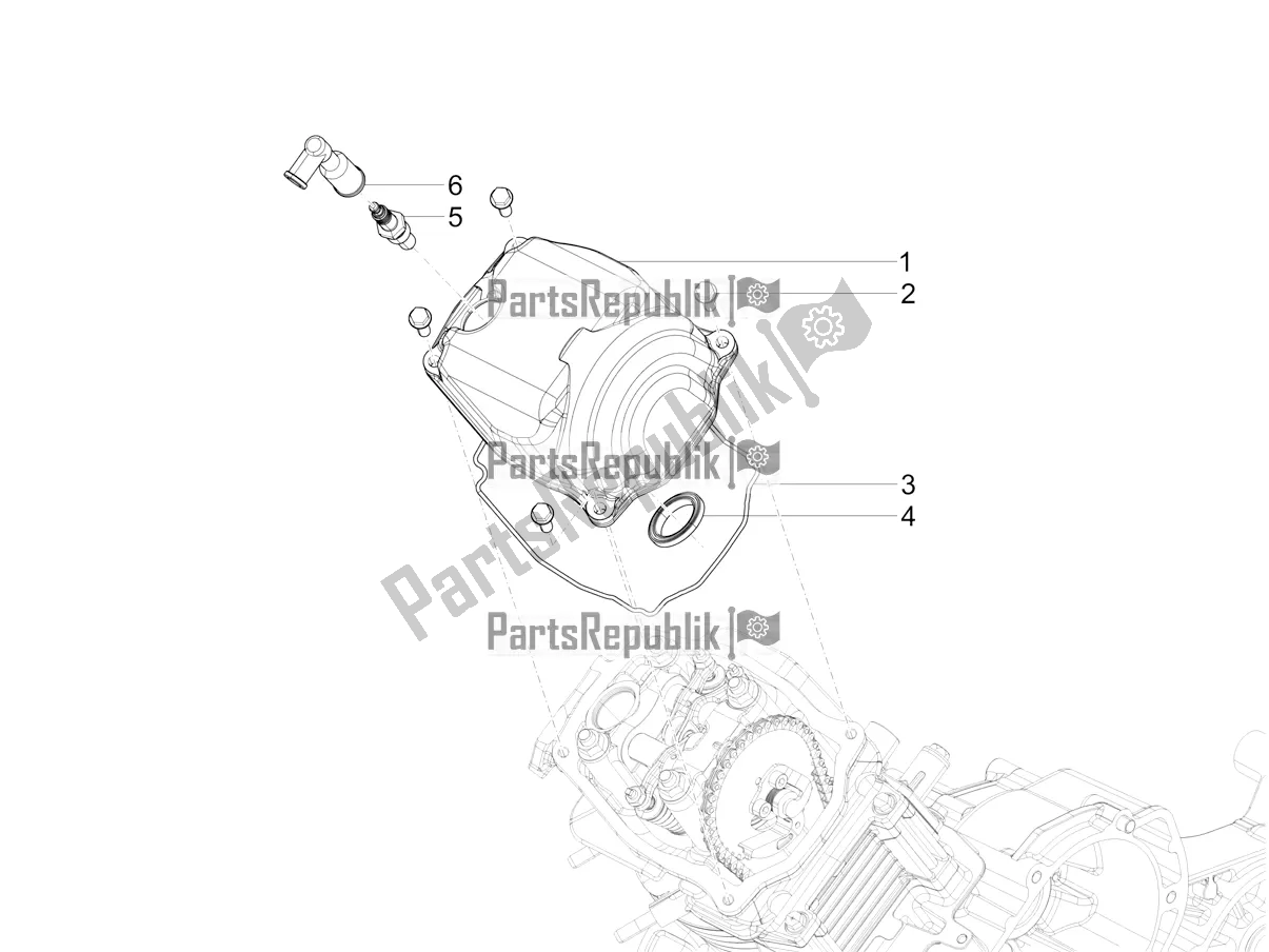 Tutte le parti per il Coperchio Della Testata del Vespa VXL 125 4T 3V Apac 2019