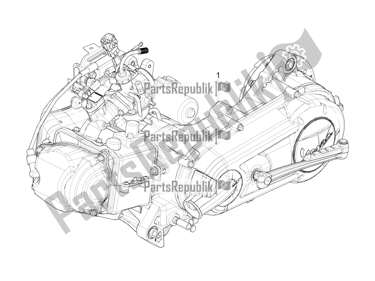 Toutes les pièces pour le Moteur, Assemblage du Vespa VXL 125 4T 3V Apac 2019