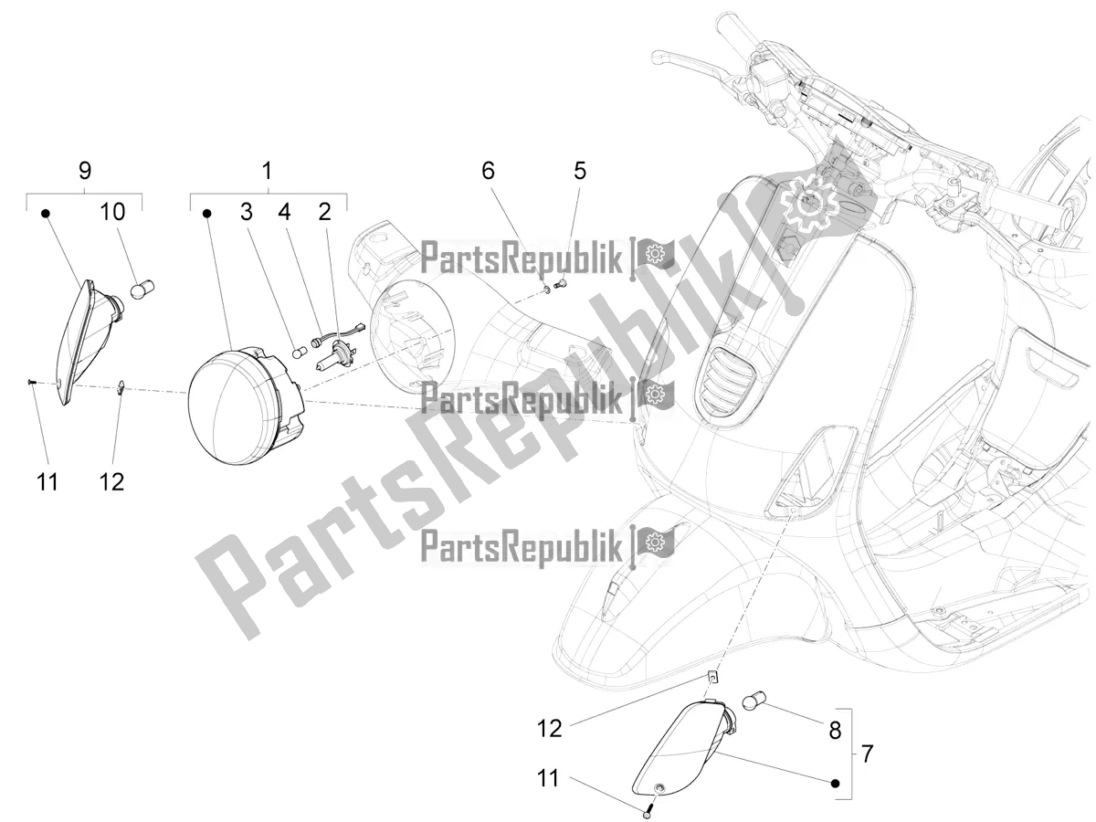 Toutes les pièces pour le Phares Avant - Clignotants du Vespa VXL 125 4T 3V Apac 2019