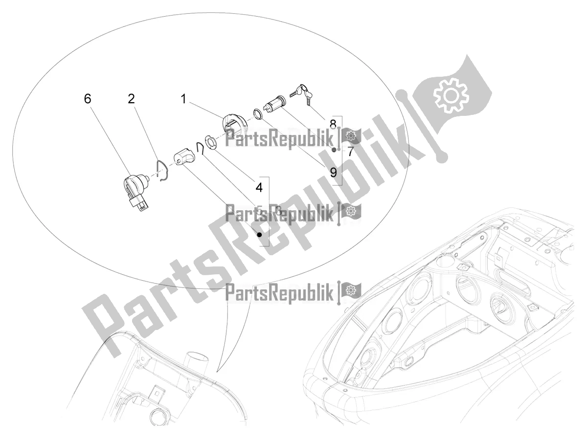 Todas las partes para Cerraduras de Vespa VXL 125 4T 3V Apac 2019