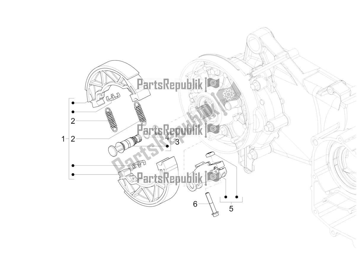 Toutes les pièces pour le Frein Arrière - Mâchoire De Frein du Vespa VXL 125 4T 3V Apac 2019