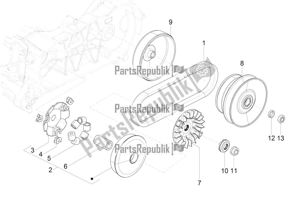 Toutes les pièces pour le Poulie Motrice du Vespa VXL 125 4T 3V Apac 2020