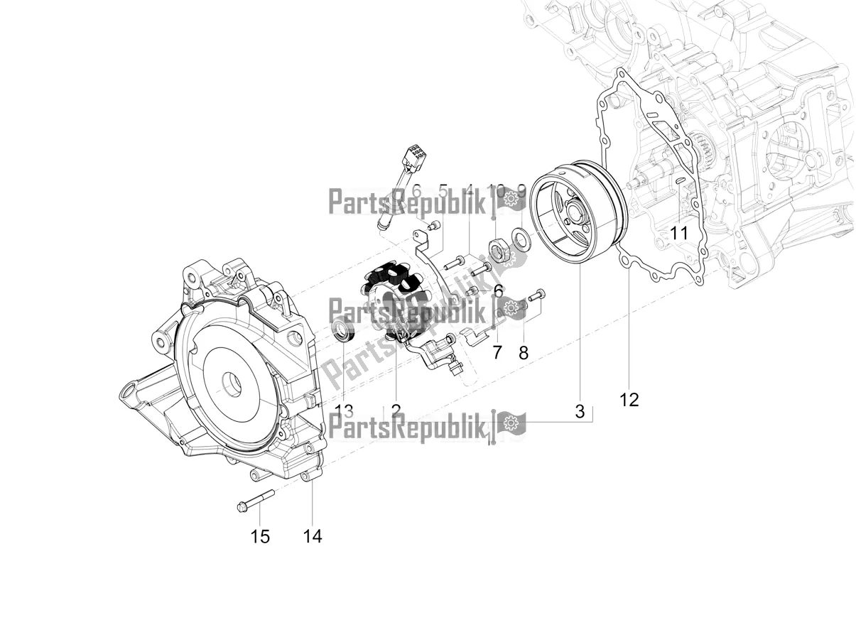 Toutes les pièces pour le Volant Magnéto du Vespa VXL 125 4T 3V Apac 2020