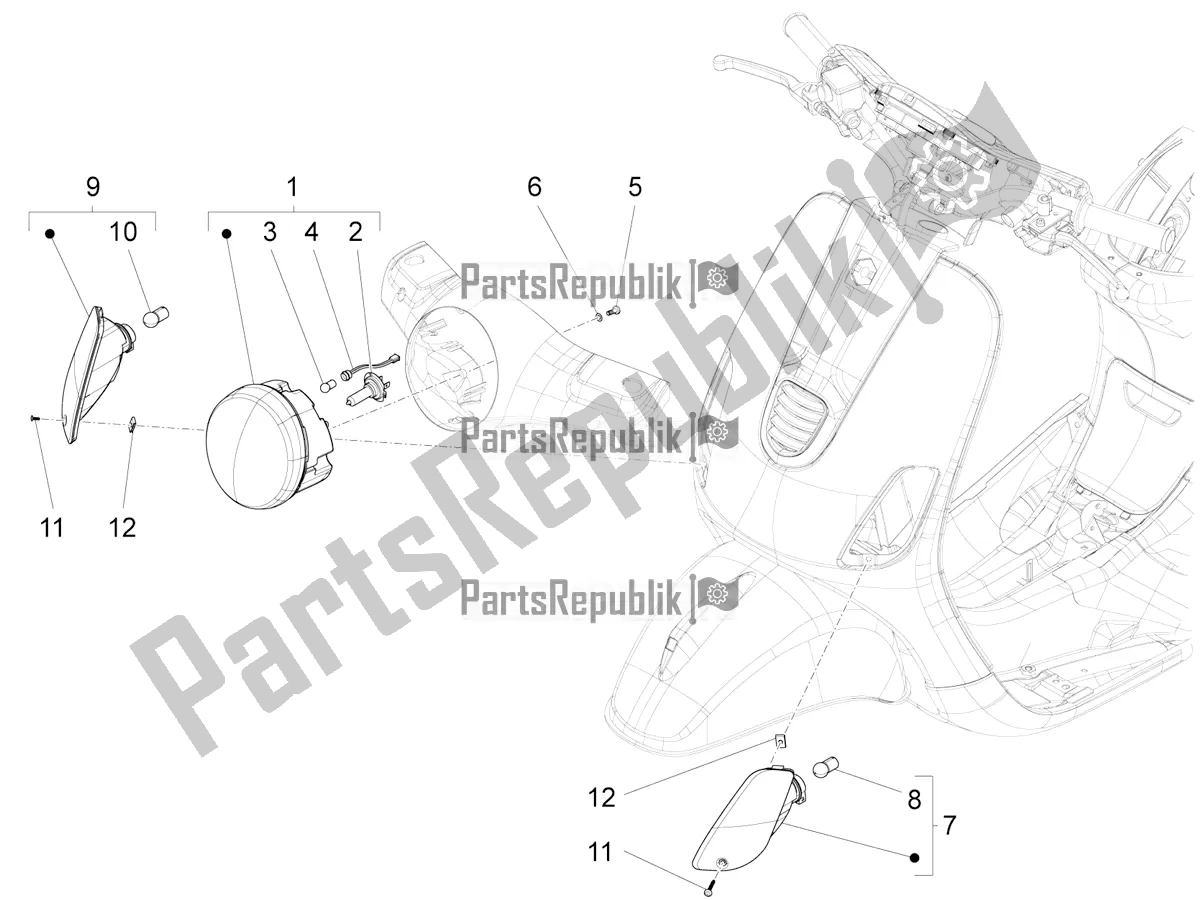 Toutes les pièces pour le Phares Avant - Clignotants du Vespa VXL 125 4T 3V Apac 2020