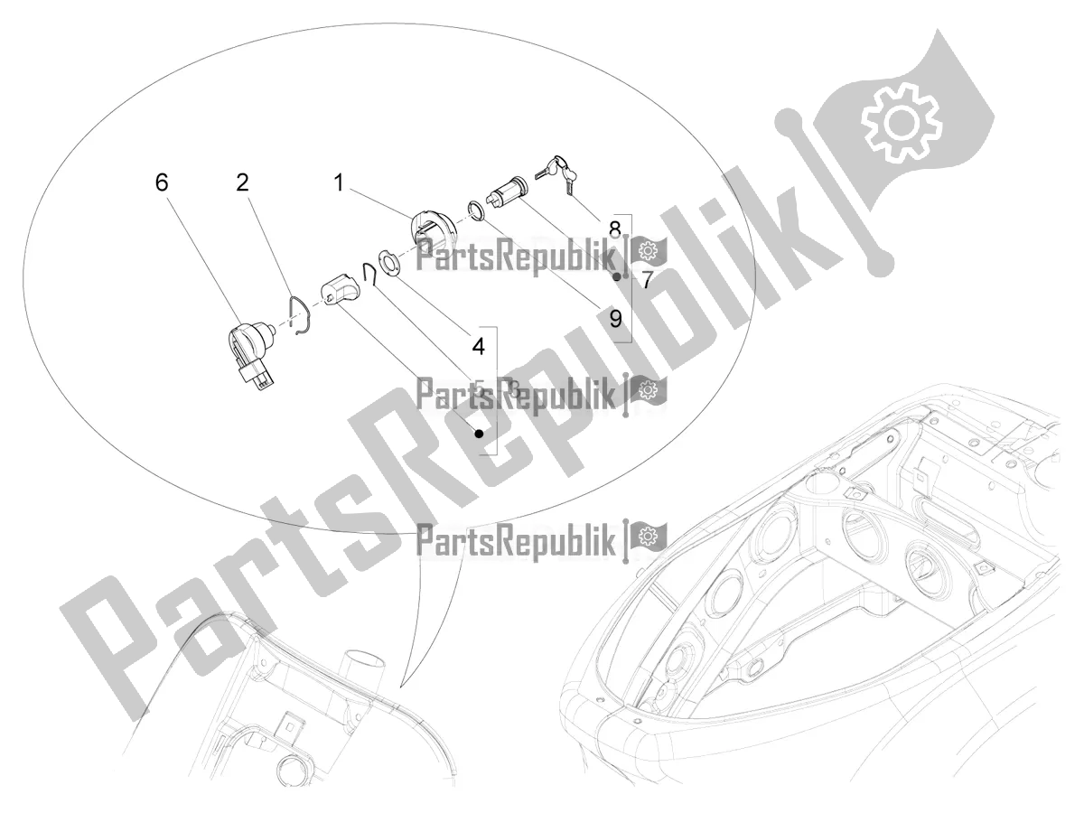 Tutte le parti per il Serrature del Vespa VXL 125 4T 3V Apac 2020