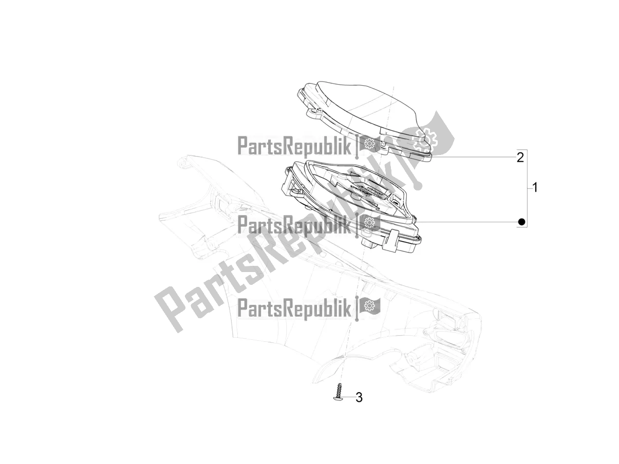 All parts for the Meter Combination - Cruscotto of the Vespa VXL 125 4T 3V Apac 2020
