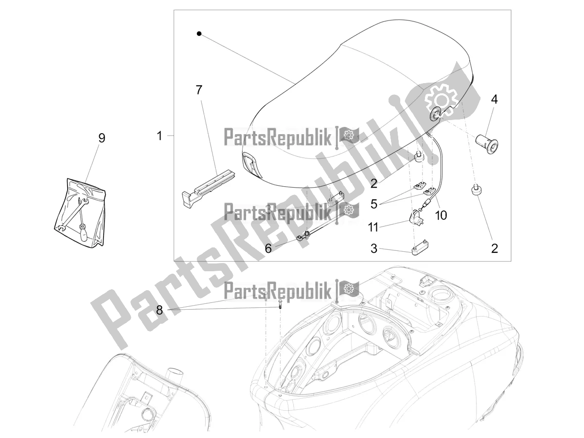 Todas las partes para Silla De Montar / Asientos de Vespa VXL 125 4T 3V Apac 2020