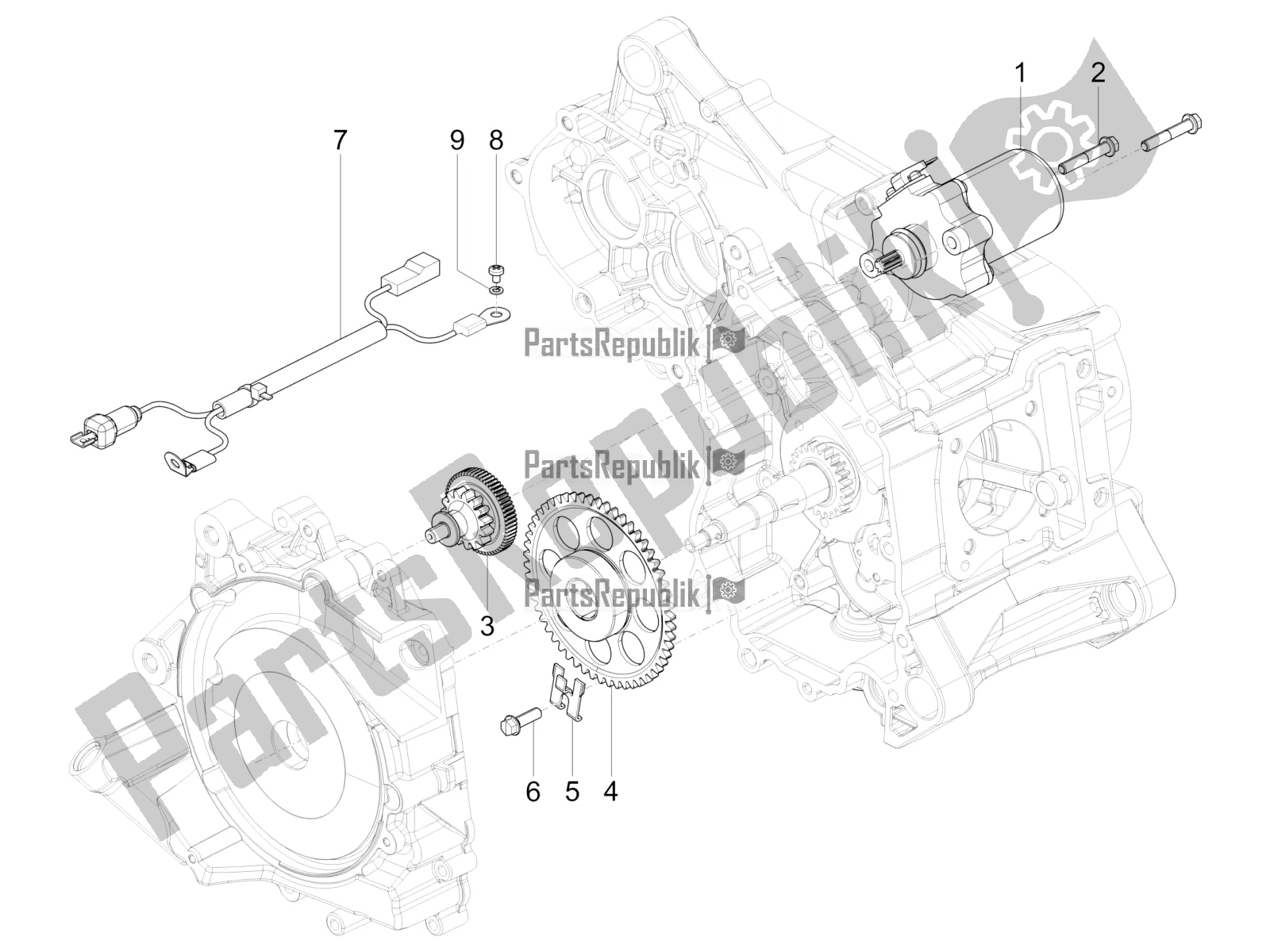 Toutes les pièces pour le Stater - Démarreur électrique du Vespa VXL 125 4T 3V Apac 2020