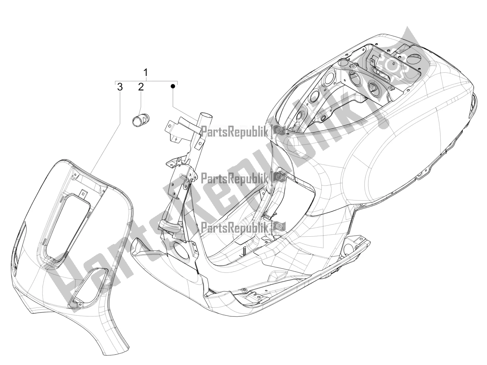 All parts for the Frame/bodywork of the Vespa VXL 125 4T 3V Apac 2021