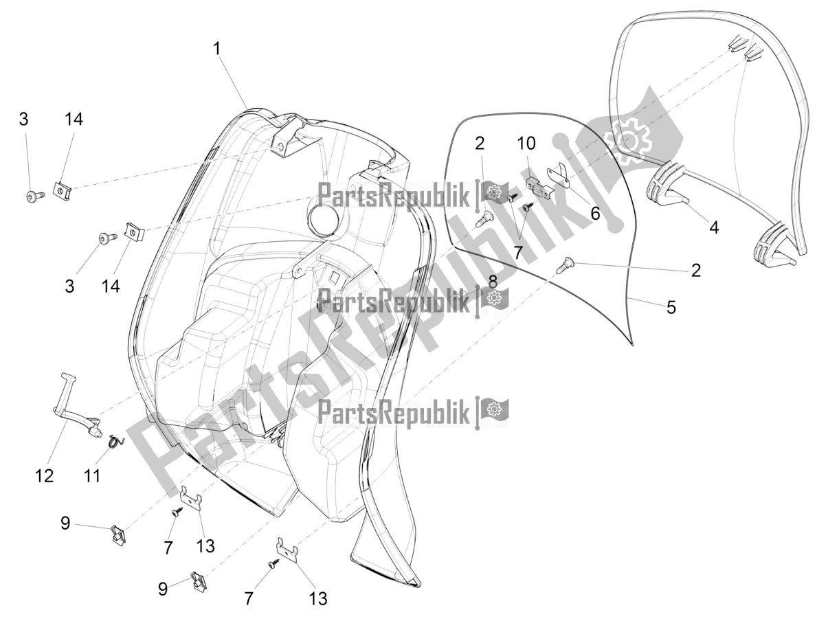 Toutes les pièces pour le Boîte à Gants Avant - Panneau De Protection Des Genoux du Vespa VXL 125 4T 3V Apac 2021