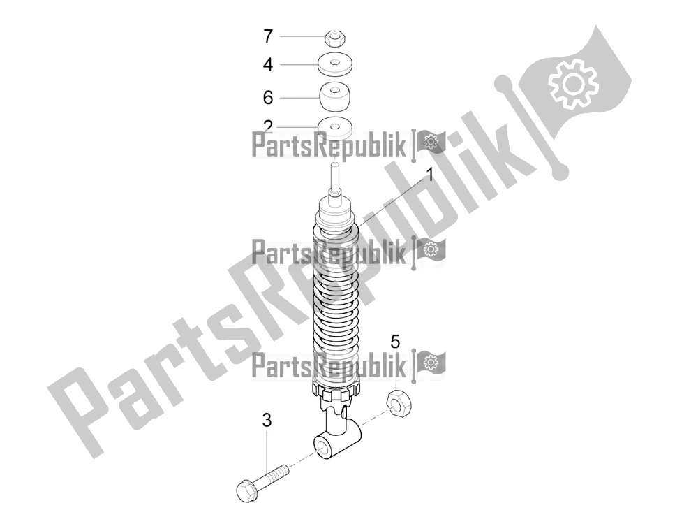 All parts for the Rear Suspension - Shock Absorber/s of the Vespa VXL 125 4T 3V Apac 2021