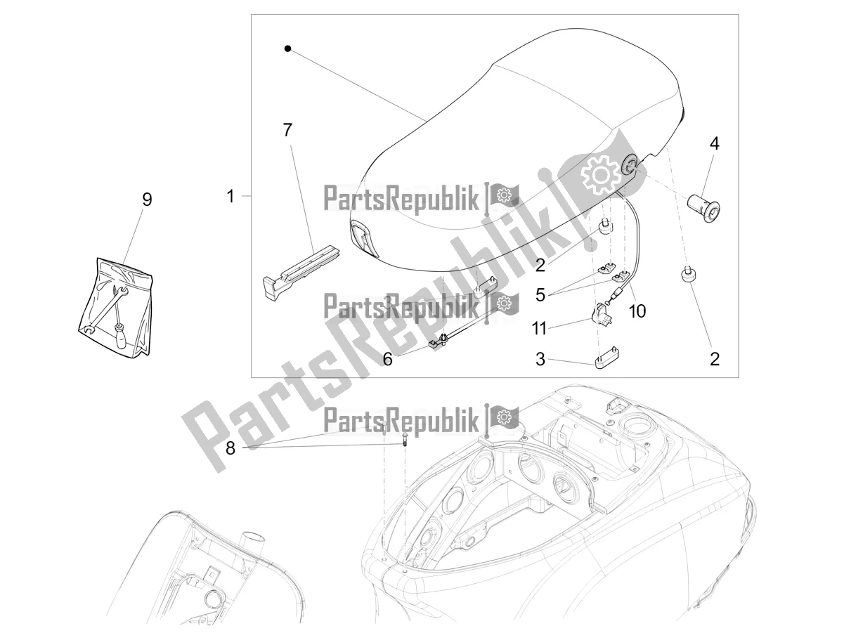 Toutes les pièces pour le Selle / Sièges du Vespa VXL 125 4T 3V Apac 2021