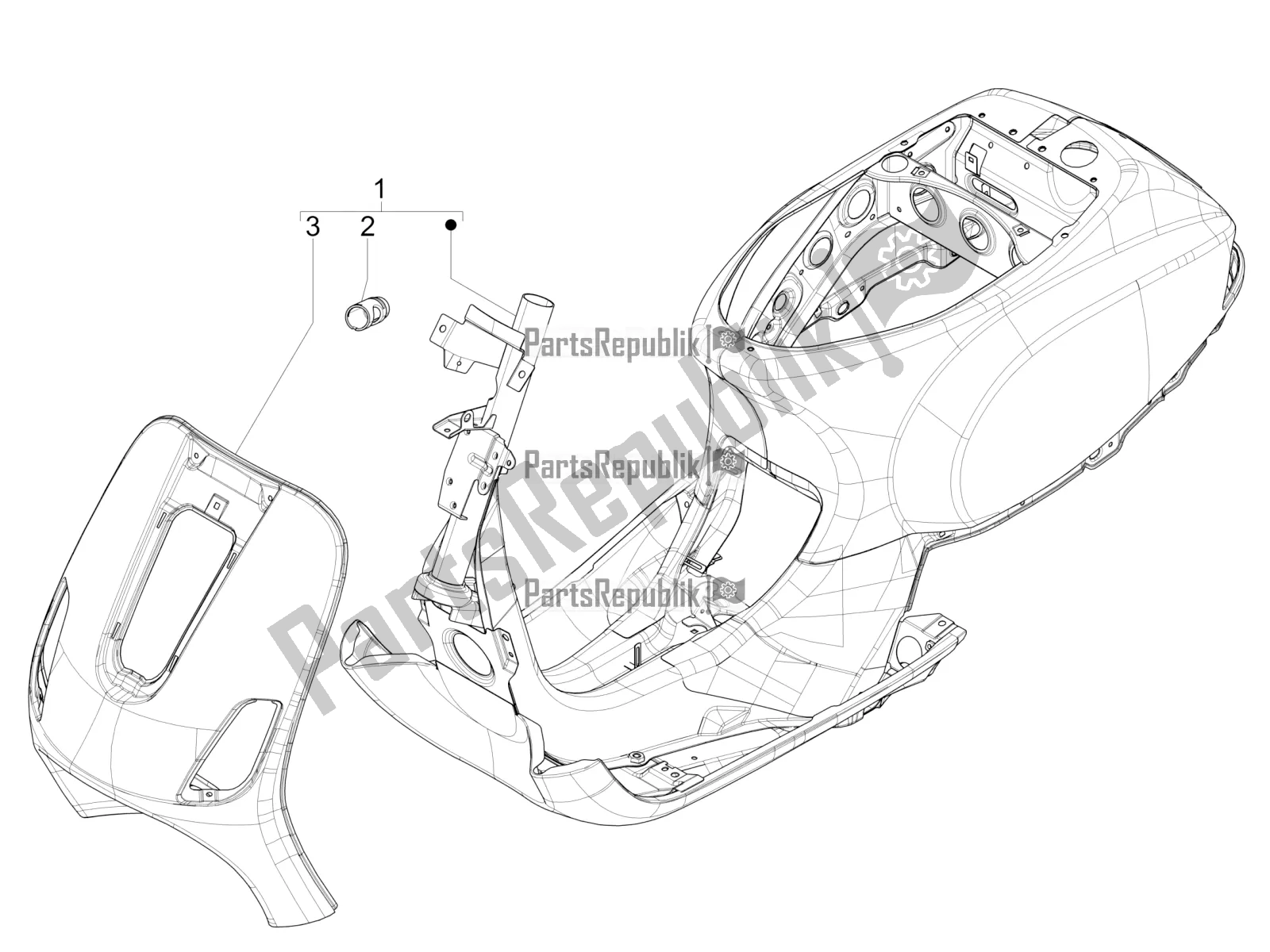 All parts for the Frame/bodywork of the Vespa VXL 125 4T 3V Apac 2022