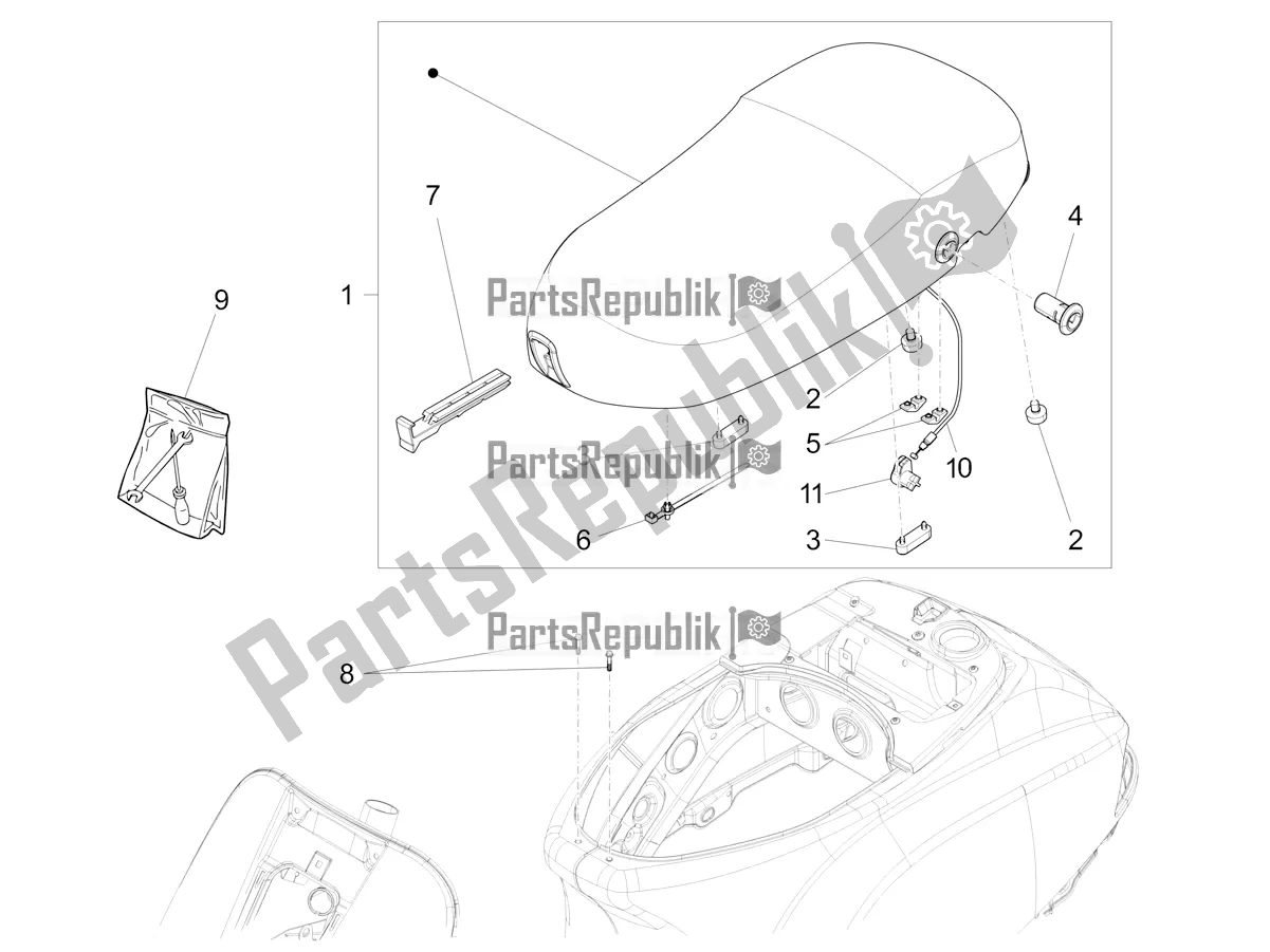 Tutte le parti per il Sella / Sedili del Vespa VXL 125 4T 3V Apac 2022