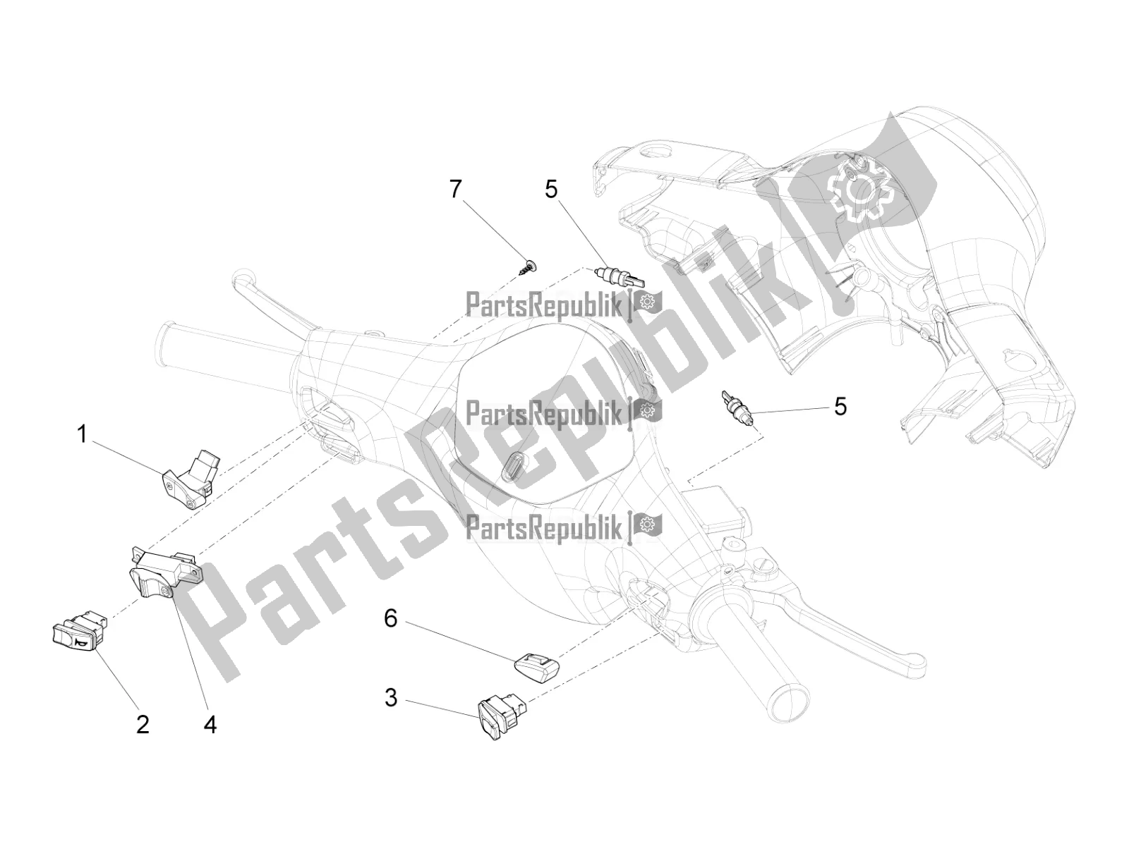 Wszystkie części do Selektory - Prze?? Czniki - Przyciski Vespa VXL 125 4T 3V Apac 2022