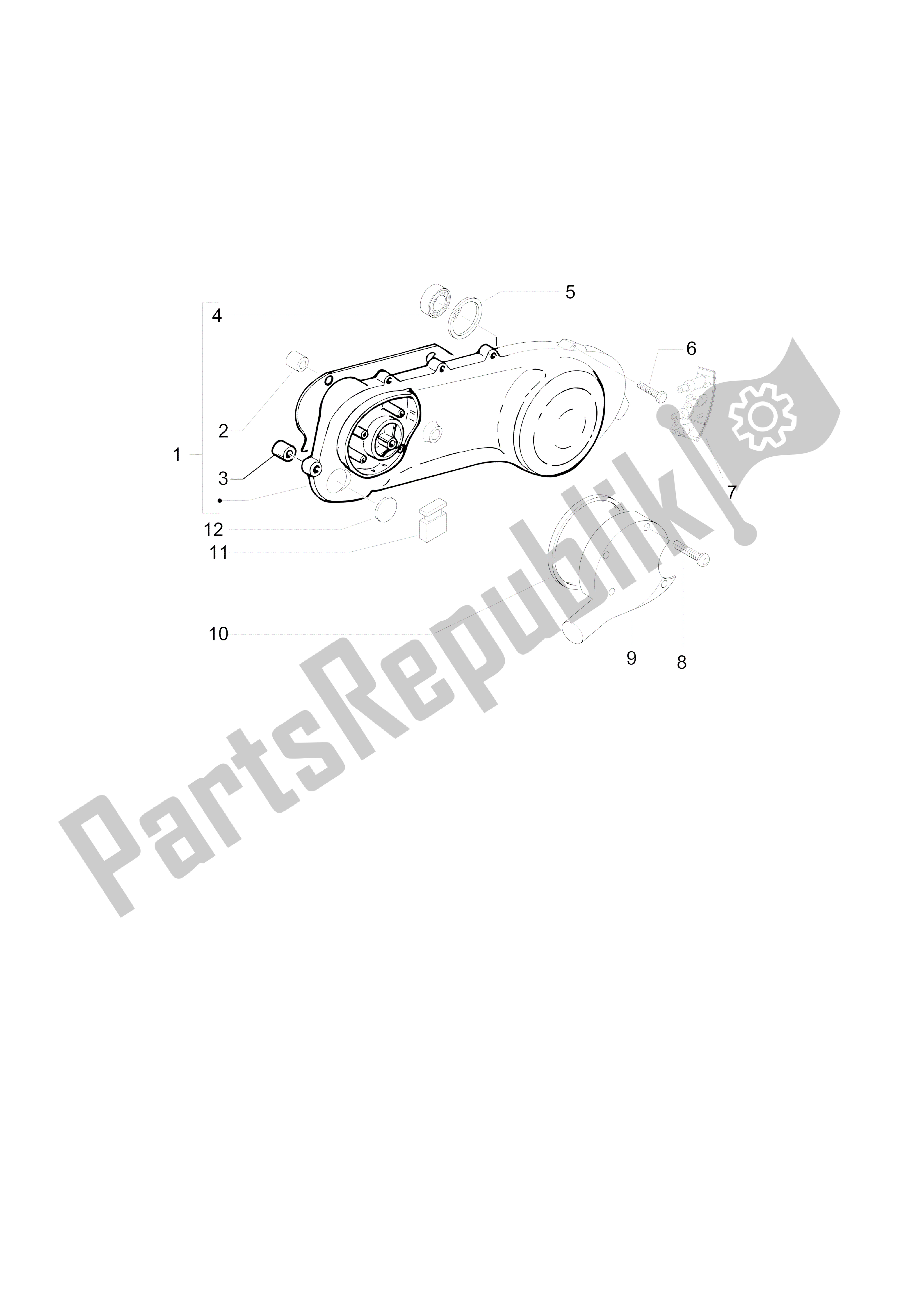 All parts for the Tapa Cárter - Refrigeracion Cárter of the Vespa Primavera 50 2013 - 2014