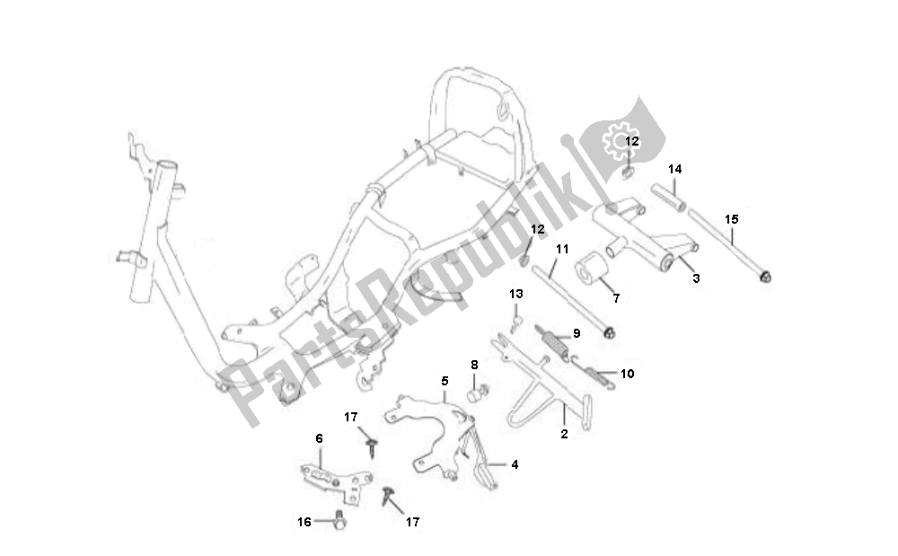 Alle onderdelen voor de Subframe van de Viraggio Piccolo 50 2000 - 2010