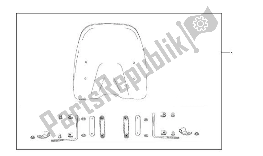 Alle onderdelen voor de Windscherm van de Viraggio Piccolo 50 2000 - 2010