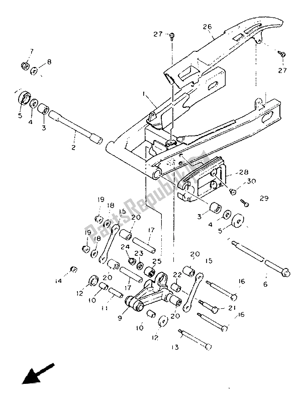 Todas las partes para Brazo Trasero de Yamaha FJ 1200 1992