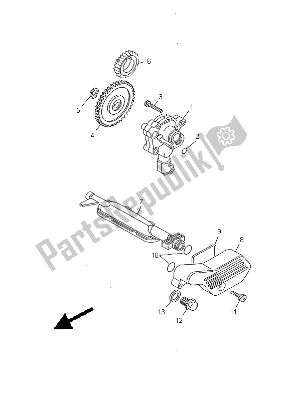 All parts for the Oil Pump of the Yamaha XV 535 Virago 2000