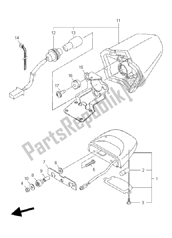 Tutte le parti per il Fanale Posteriore del Yamaha XJ6F 600 2011