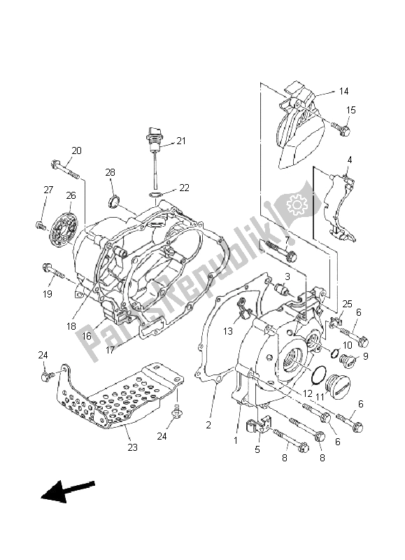 Todas las partes para Tapa Del Cárter 1 de Yamaha TT R 50E 2011