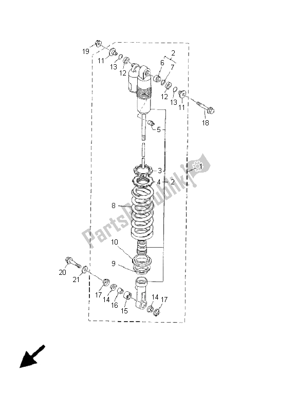 Todas las partes para Suspensión Trasera de Yamaha YZ 426F 2001