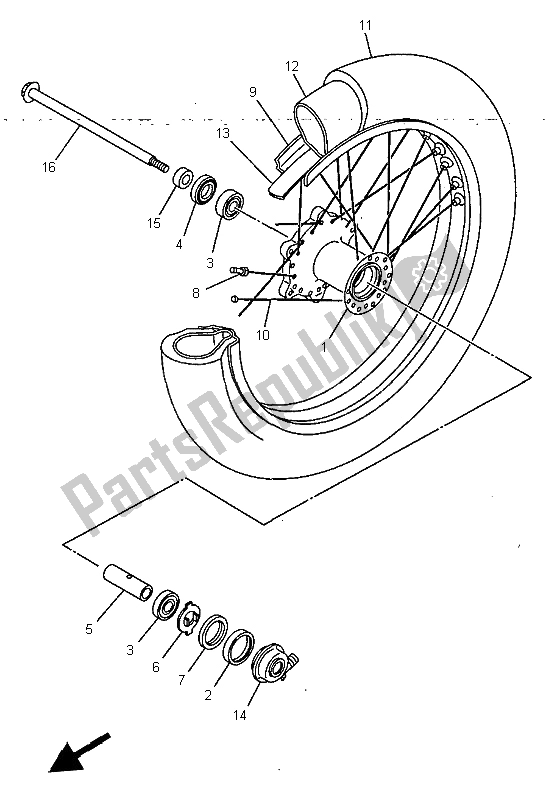 Todas las partes para Rueda Delantera de Yamaha XVS 650 Dragstar 1999