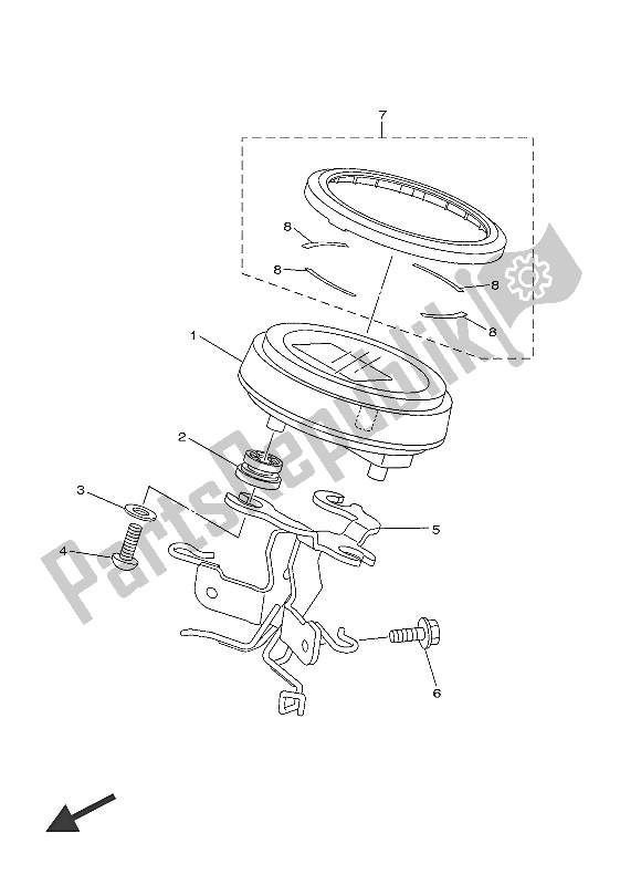 All parts for the Meter of the Yamaha XVS 950 CU 2016