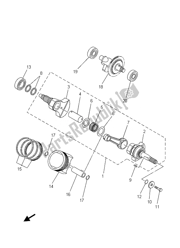 All parts for the Crankshaft & Valve of the Yamaha YFM 450 FGD IRS Grizzly 4X4 2013