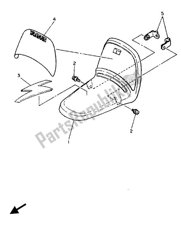 All parts for the Front Fender of the Yamaha PW 50 1991