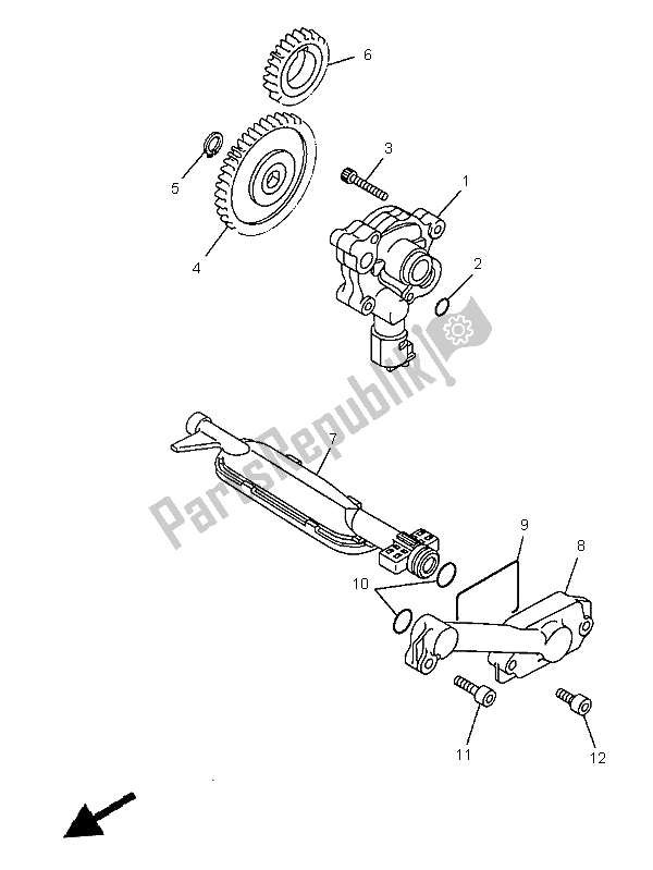 All parts for the Oil Pump of the Yamaha XVS 650 Dragstar 1999