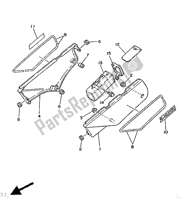 Todas las partes para Tapa Lateral Y Tanque De Aceite de Yamaha XT 350 1986