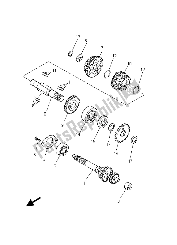 Tutte le parti per il Trasmissione del Yamaha PW 80 2003