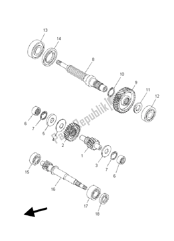 All parts for the Transmission of the Yamaha YP 400 Majesty 2011