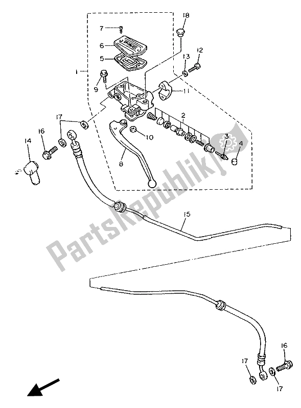 Wszystkie części do Przedni Cylinder G?ówny 2 Yamaha FZ 750 Genesis 1990