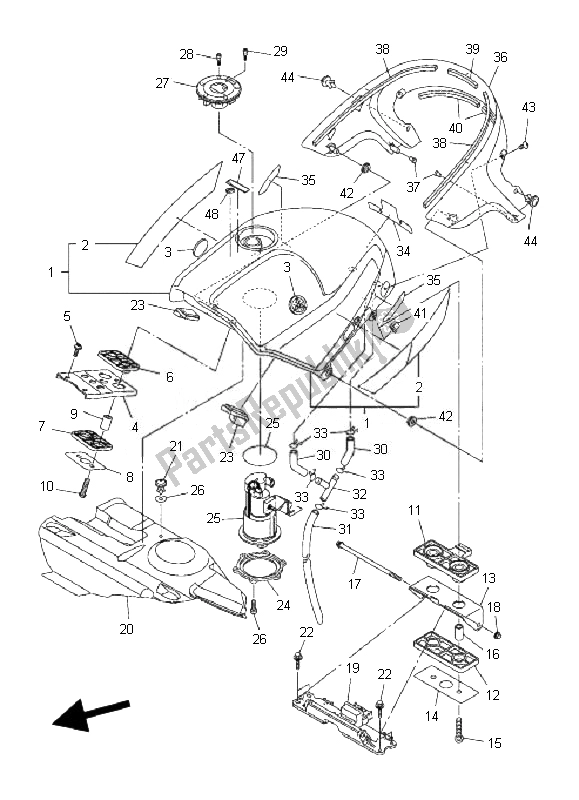 Wszystkie części do Zbiornik Paliwa Yamaha FJR 1300A 2007