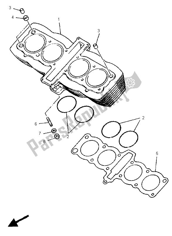 Todas las partes para Cilindro de Yamaha XJ 600N 1995