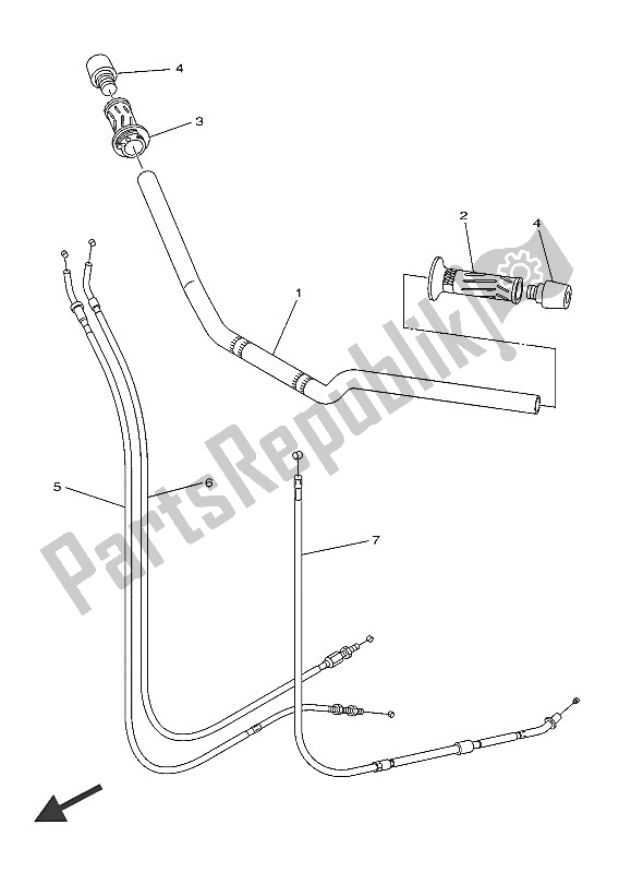 All parts for the Steering Handle & Cable of the Yamaha XJ6 FA 600 2016