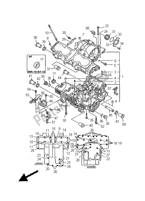 Toutes les pièces pour le Carter du Yamaha XJ 600S Diversion 2000