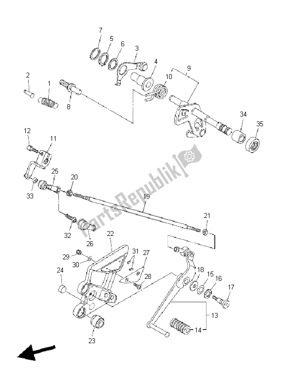 Toutes les pièces pour le Arbre De Changement du Yamaha FZ6 NHG 600 2009