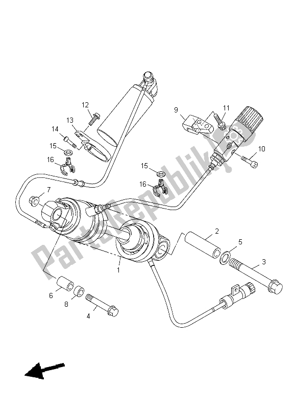 Tutte le parti per il Sospensione Posteriore del Yamaha VMX 17 1700 2009