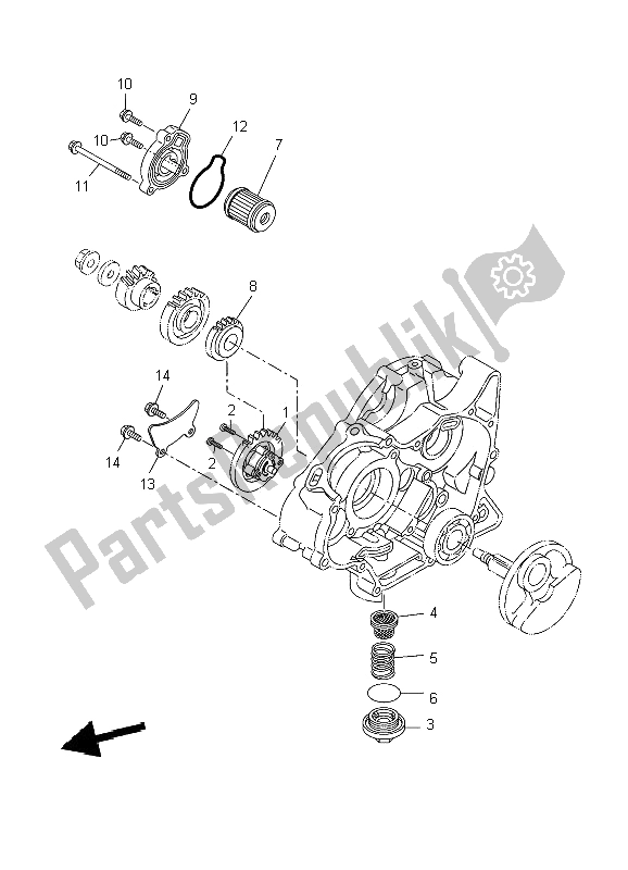 All parts for the Oil Pump of the Yamaha WR 125R 2009